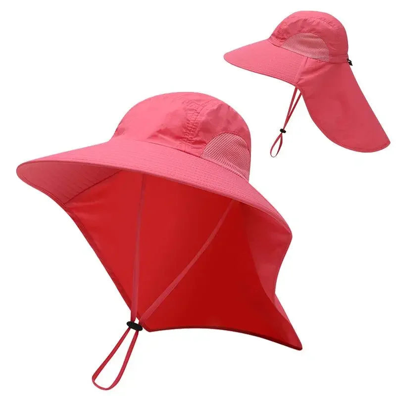Wide Brim Sun Hat with Neck Flap for men women Adjustable Outdoor