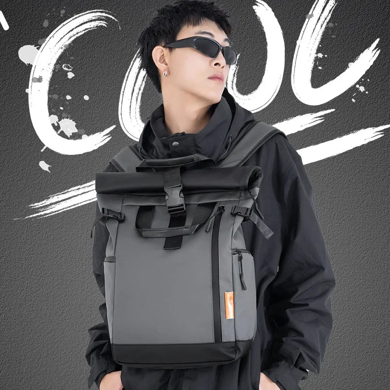 HOMEFISH Men's Travel Bag Laptop Computer Backpack Outdoor Waterproof Camping Hiking School Bag College Business Rucksack