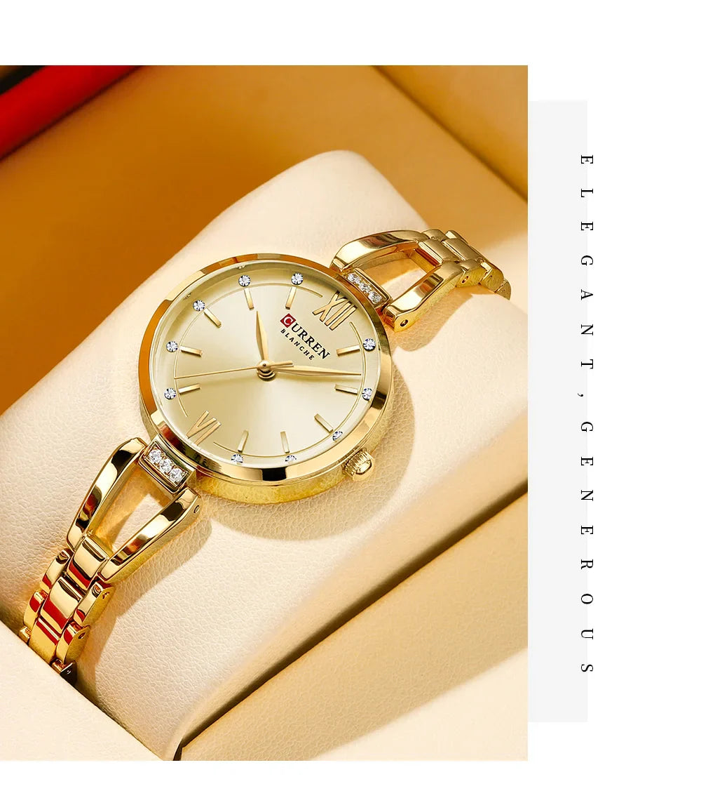 Curren 9092 Luxury 30mm Gold Watch For Woman Diamond Ladies Quartz Watch Waterproof Stainless Steel Women часы женские наручные