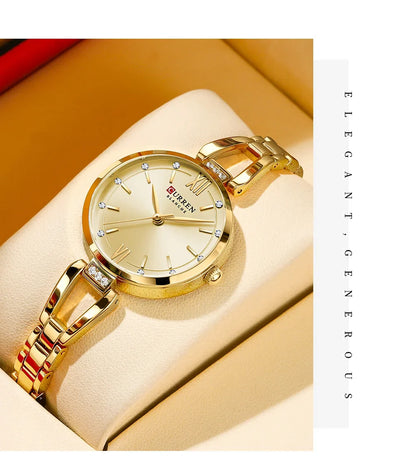 Curren 9092 Luxury 30mm Gold Watch For Woman Diamond Ladies Quartz Watch Waterproof Stainless Steel Women часы женские наручные