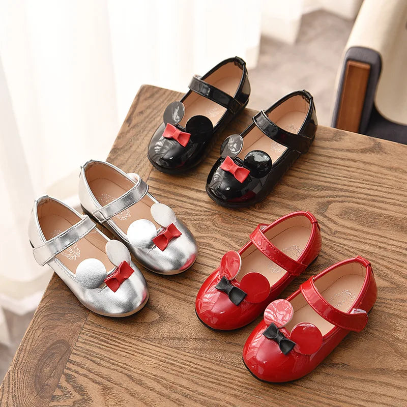 Baby Girl Shoes Soft PU Patent Leather Flats For Girls Kids Little Children Casual
