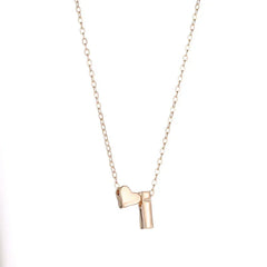 Tiny Heart Dainty Initial Necklace Gold Silver Color Letter Name Choker  For Women