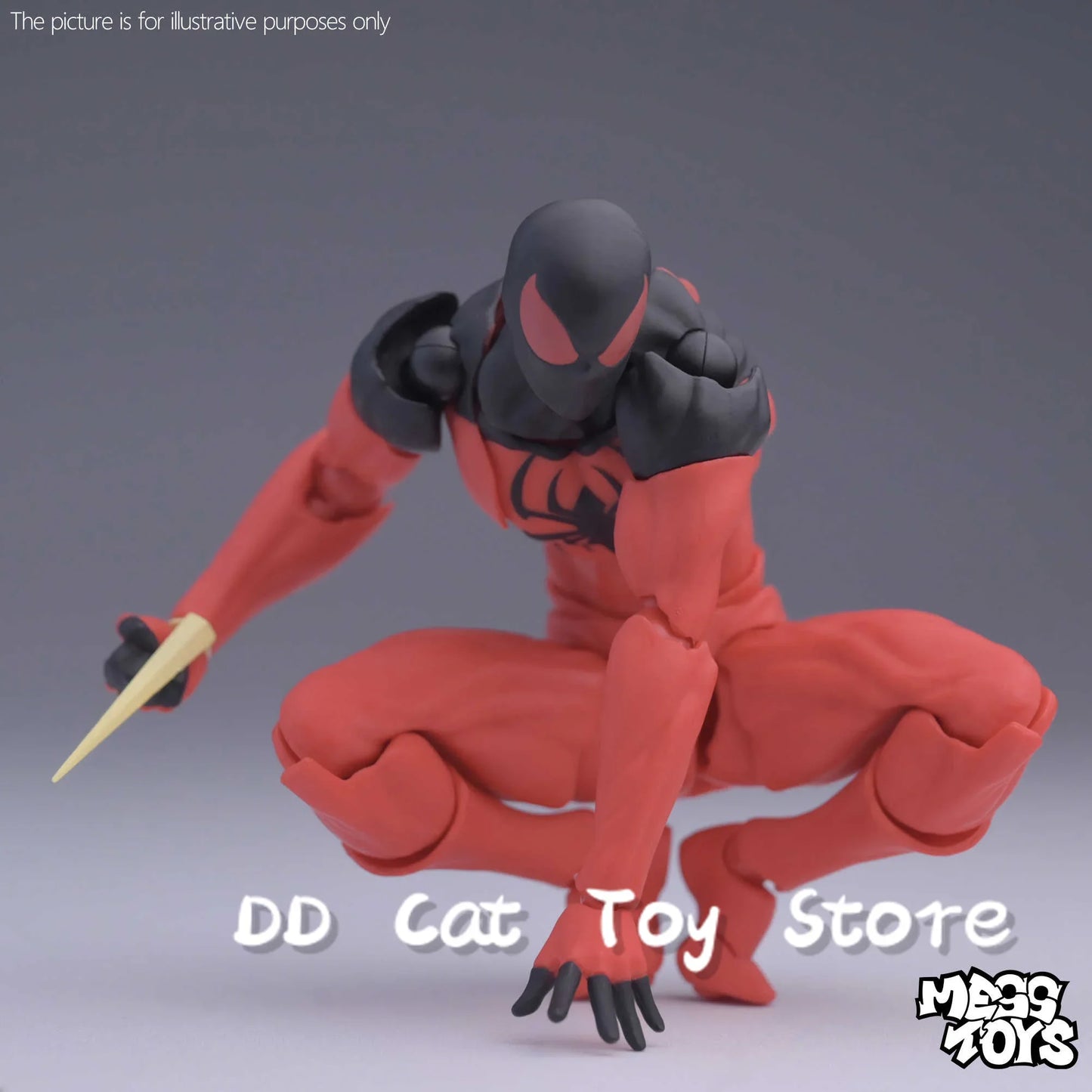 New MessToys Spiderman Figure CT Toys Black Red Spider Man Figurine Mess Toys Action Figure Custom Model Gift Kid Customized Toy