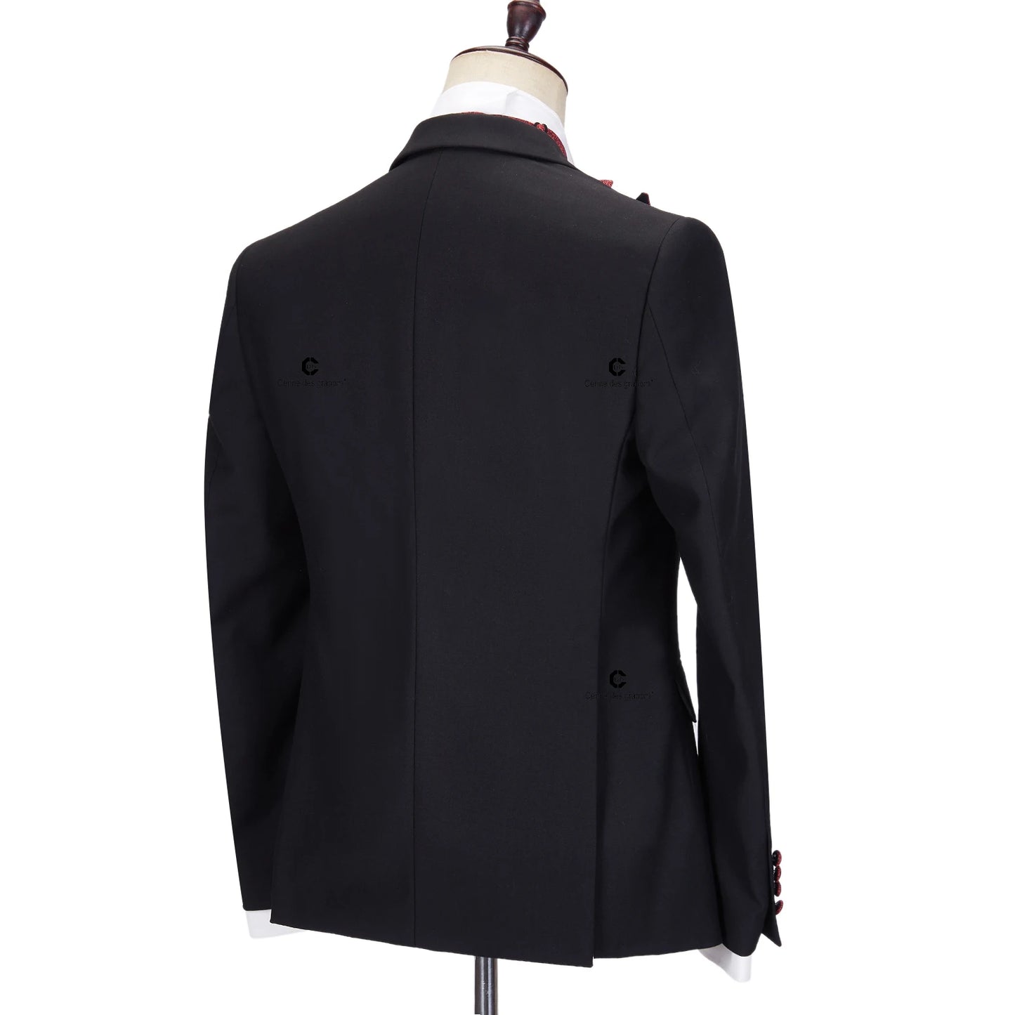 Tuxedo for Mens: Elegant Suits for Men Black and Red Tuxedo Jacket Vest Pants