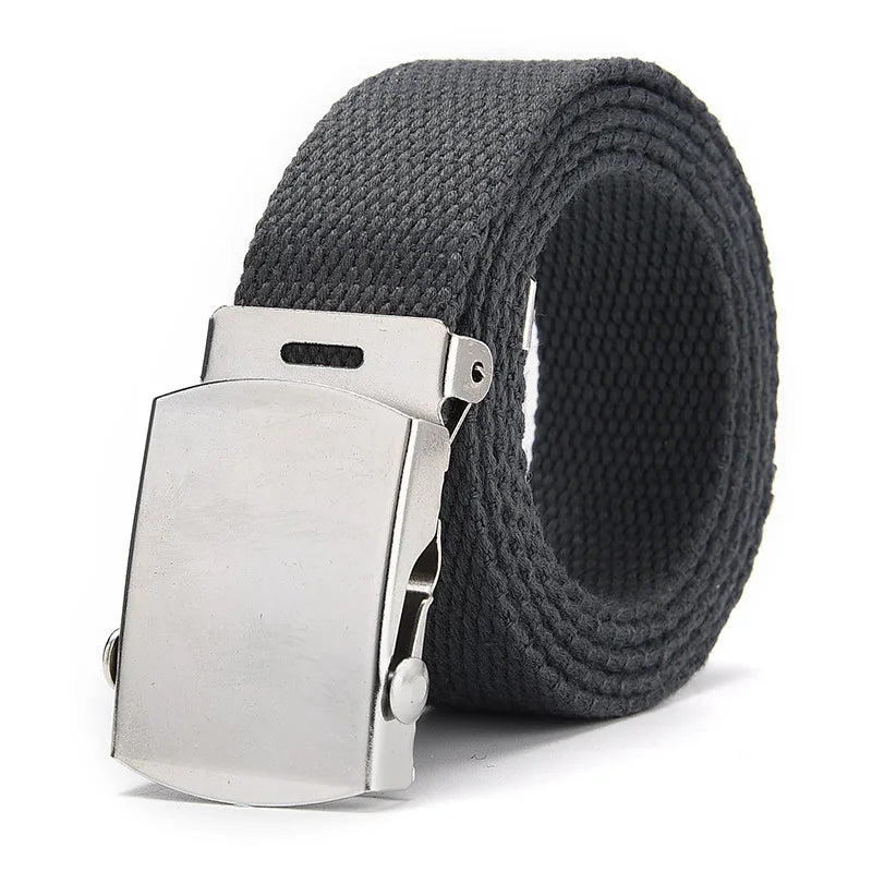 Outdoor Canvas Belt for Men - Breathable Camouflage Sports Waistband with Alloy Buckle, Unisex Youth Wear Resistant Straps