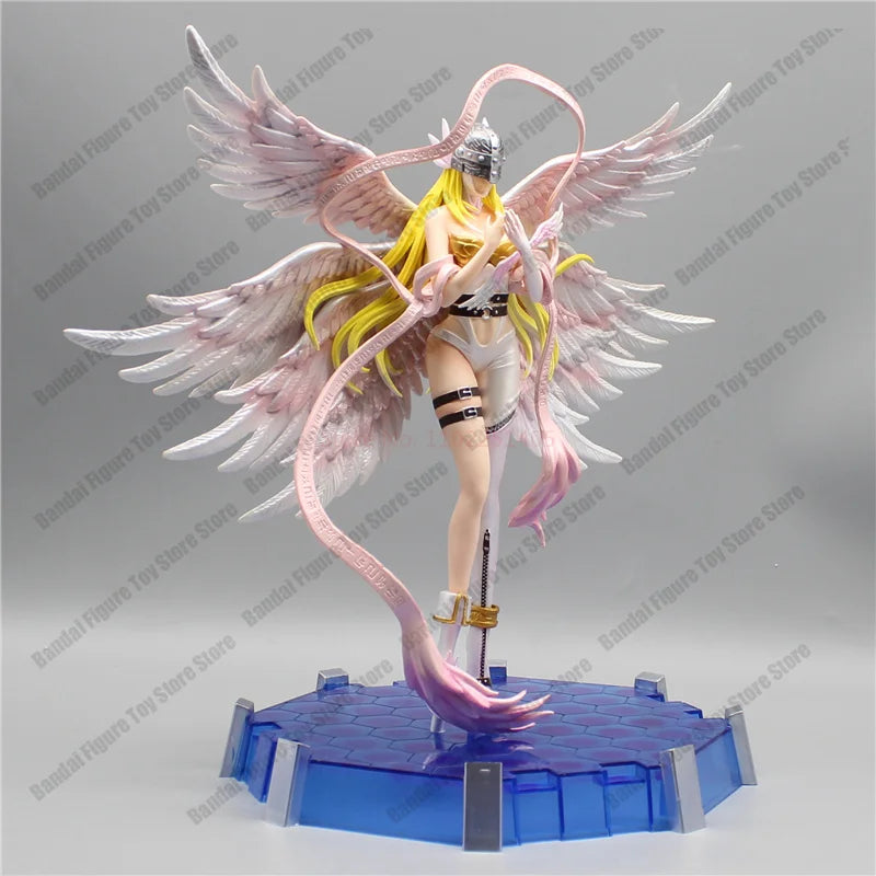 28cm Anime Digimon Adventure Figures Angewomon Angemon LED Action Figurines PVC Statue Model Collection Doll Toys Children Gift