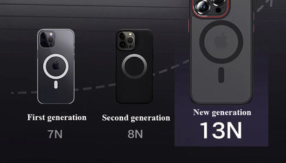 Matte Bumper Magnetic Clear Case For iPhone 15 14 13 12 Pro Max Plus Magsafe Wireless Charge Full Lens Protection Cover