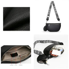 Soft Genuine Leather Fashion Saddle Bag Shoulder Crossbody Bag Luxury Women