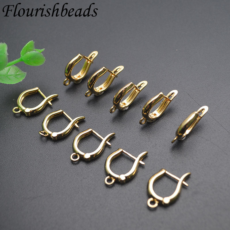 Nickle Free Anti-rust Gold Color Plain Metal Earring Hooks Jewelry Findings 50pc Per Lot