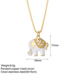 Heart Evil Blue Eye Sun Necklace for Women Cute Dog Bee Elephant Gold Color Pendant