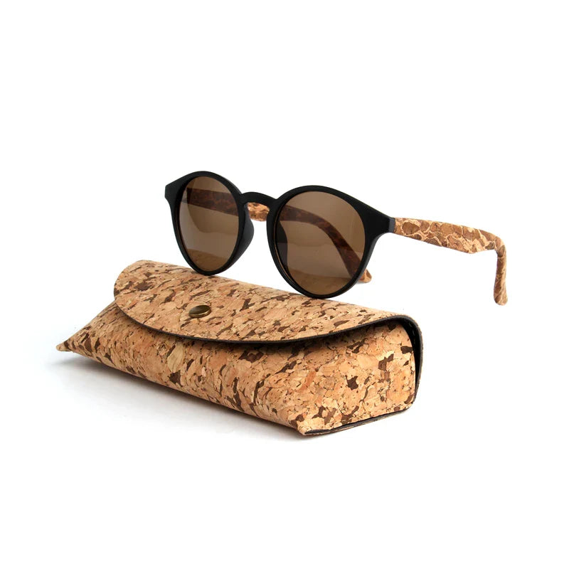 Kenbo High Quality Round Wood Bamboo Grain Polarized Sunglasses With Case Fashion Women Man Shades Wooden Sunglasses