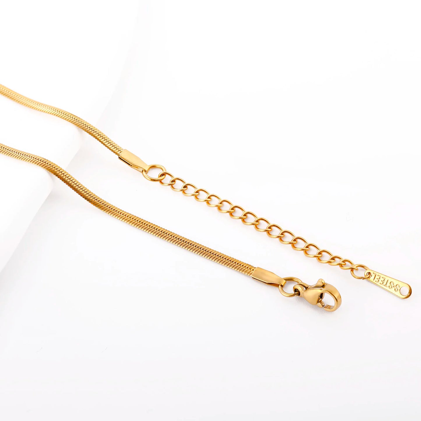 5pc 18K Gold Color PVD Plated Stainless Steel Cuba Cross O Ripple Twisted Chain Necklace Adjustable Chain DIY Necklace Wholesale