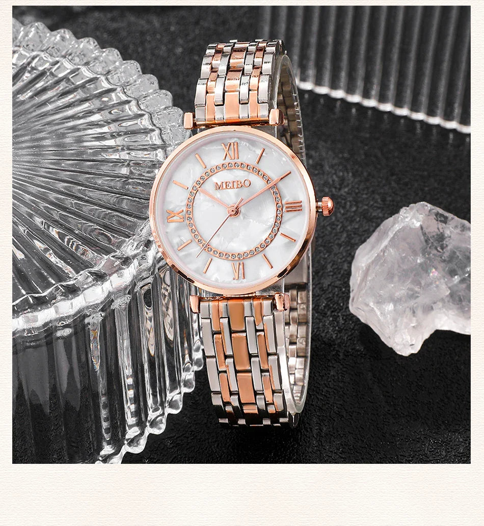 Womens Luxury Crystal Women Bracelet Watches Top Brand Fashion Diamond Ladies Quartz Watch Steel Female Wristwatch