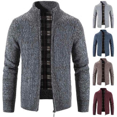 Winter Autumn Sweater Knit Cable Cardigan Men Business Casual Jacket