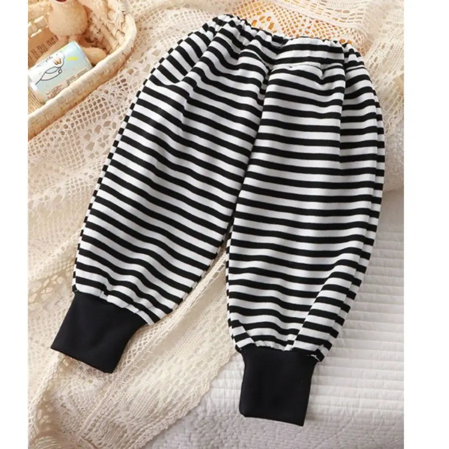 Children's Sweatshirt Set Fashion Boys' Sports Suit Girls Baby Classic Stripes Hoody Sweater Autumn Boys Street Dance Costume