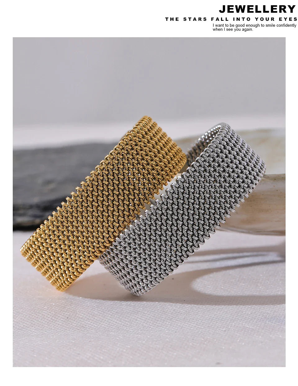 Yhpup 23mm Waterproof Stainless Steel Metal Wide Open Bracelet Bangle for Women High Quality Statement Texture Jewelry Bijoux