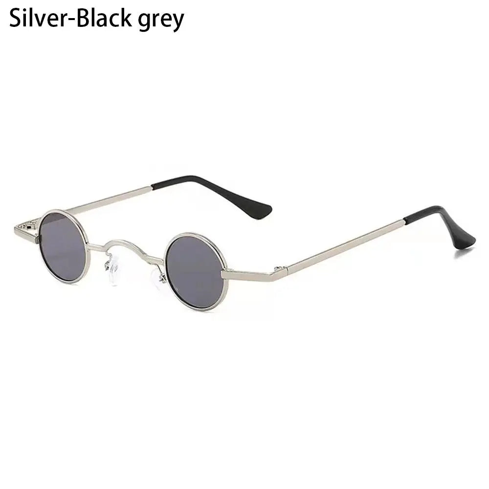 Small Round Rock Punk Sunglasses for Women Men Ultra Metal Frame Hip Hop Sun Glasses Candy Color Fashion Shades Driving Eyewear