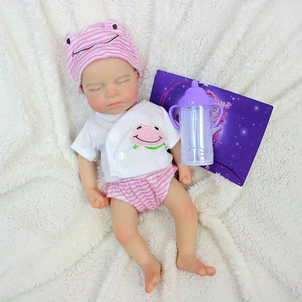 AnjoDoll 33CM Open Mouth Silicone Loulou Waterproof Anatomically Correct Newborn Boy/Girl reborn de silicone real cuerpo
