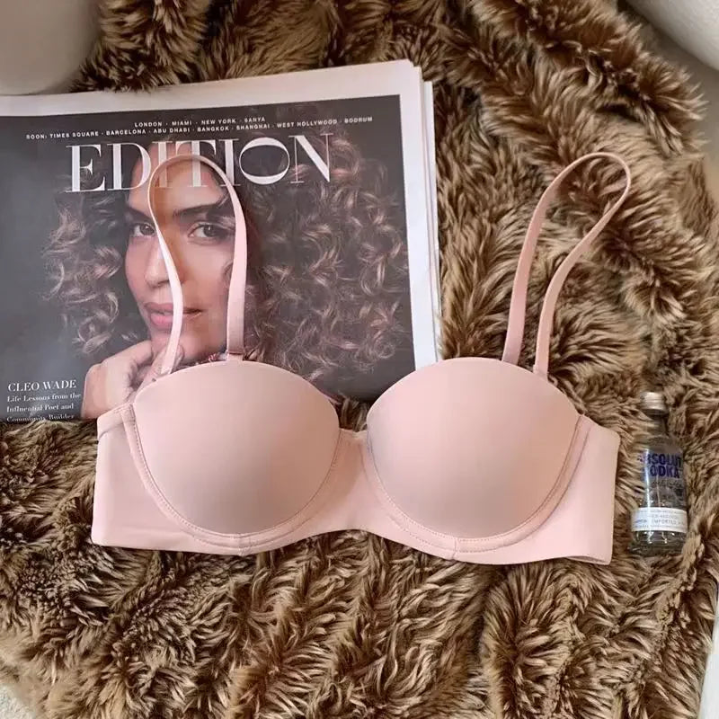 Womens 1/2 cup thickened steel ring bra underwear European and American