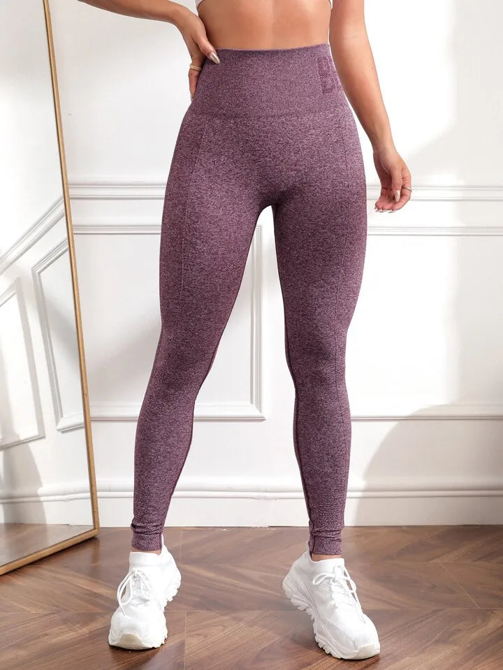 Letter Honey Peach Hip Yoga Pants High Waist Lift Hip Tight Fitness Leggings