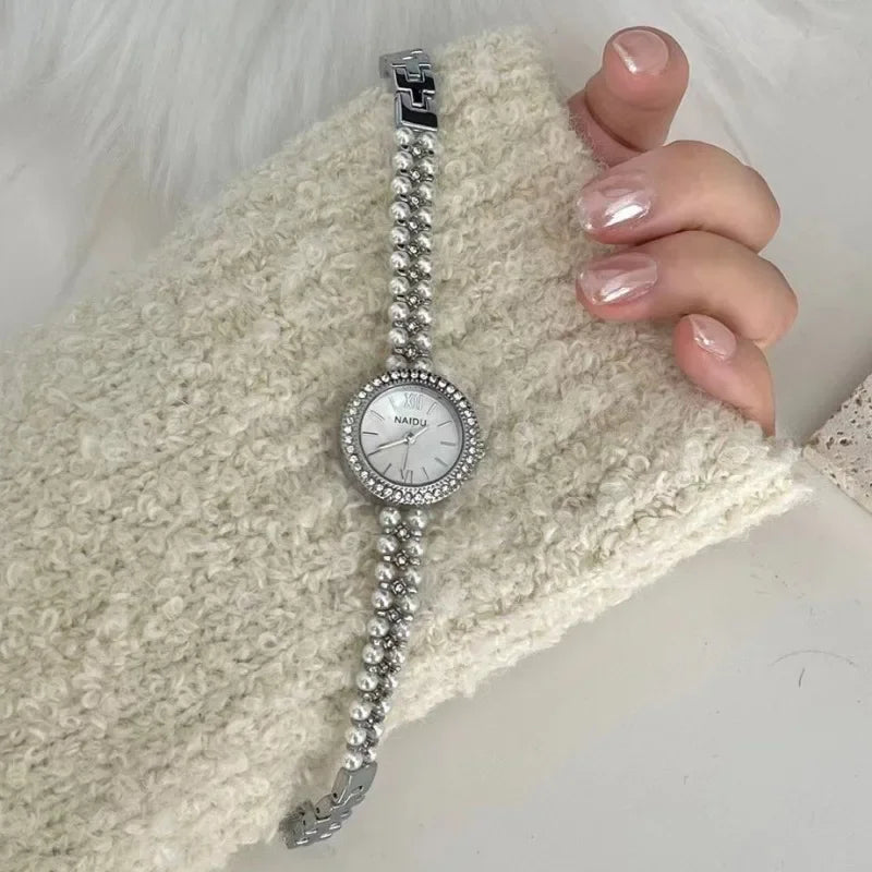 Pearl Studded Strap Women Watch Luxury Ladies Gift Bracelet Watch Fashion Quartz Wristwatches Dropshipping Relojes Para Mujer