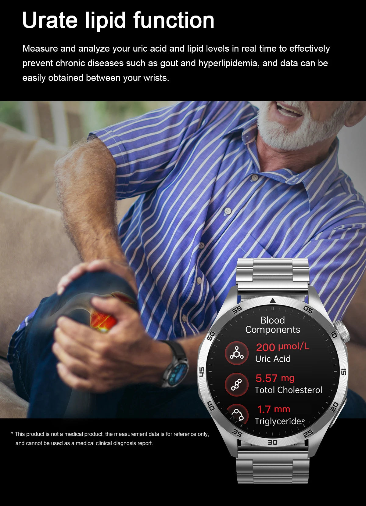 GUHUAVMI NEW Fashion Health Expert Laser iagnosis Smart Watch Men ECG+PPG Three highs  Blood Pressure Heart Rate HD Call Watches