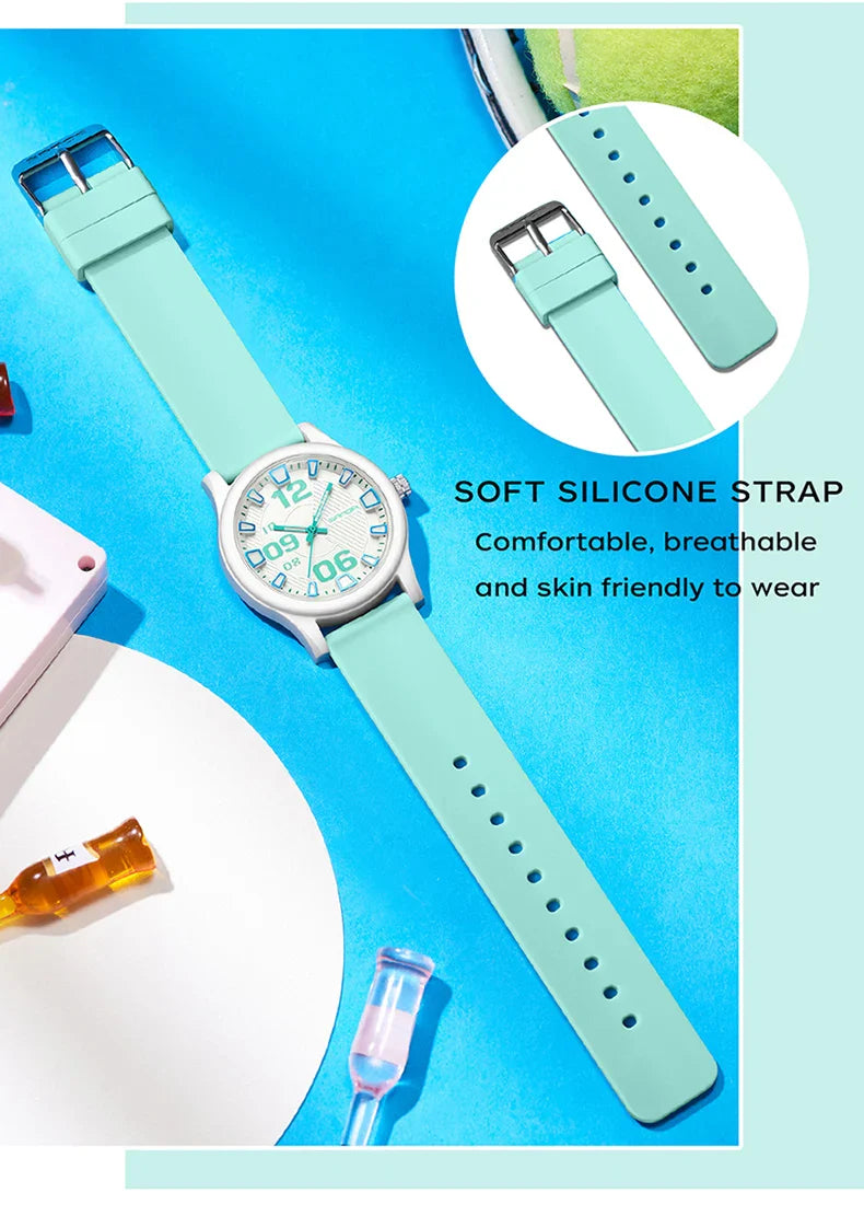 Fashion women's watches, simple casual Soft silicone strap lady watches waterproof, nurse watches for woman, ladies wristwatch