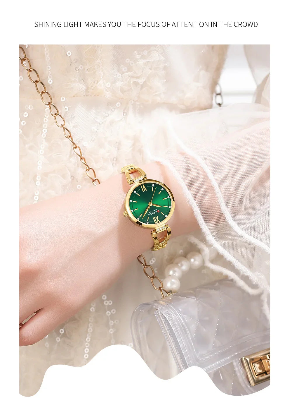 Curren 9092 Luxury 30mm Gold Watch For Woman Diamond Ladies Quartz Watch Waterproof Stainless Steel Women часы женские наручные