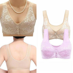 Bra Large Size Brassiere Mother's Cotton Wireless Bras Anti-sagging Gathered