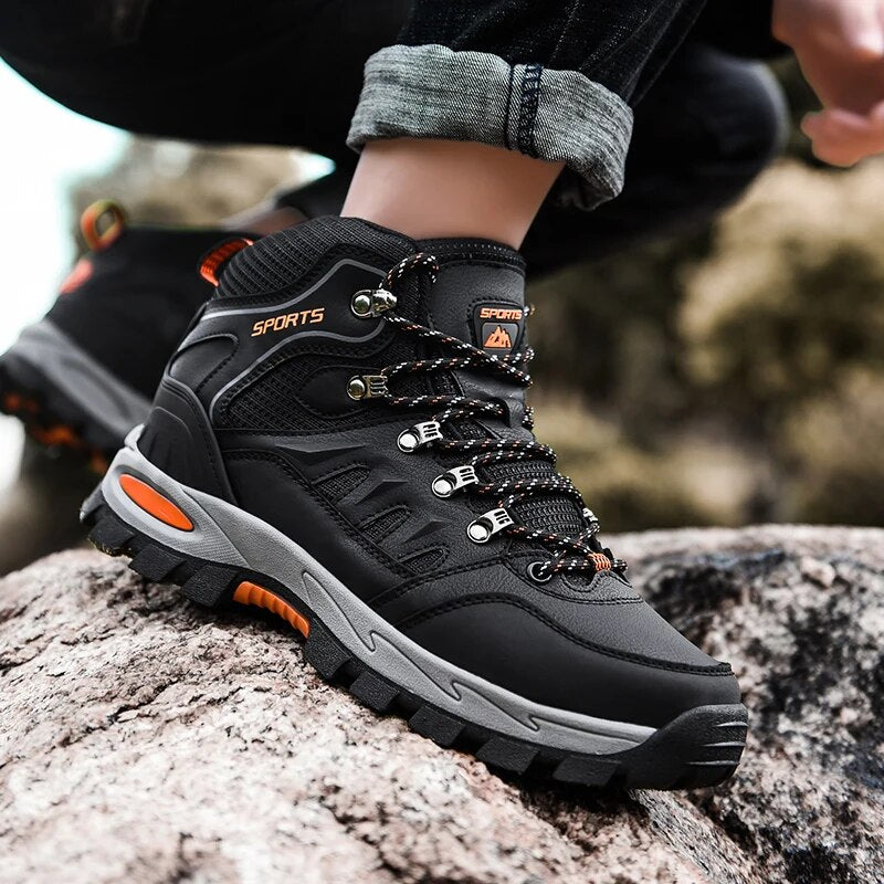 Men's Waterproof Leather Hiking Work Boots Non-Slip Lightweight Military Combat &Tactical Breathable Non-Slip Desert Boots