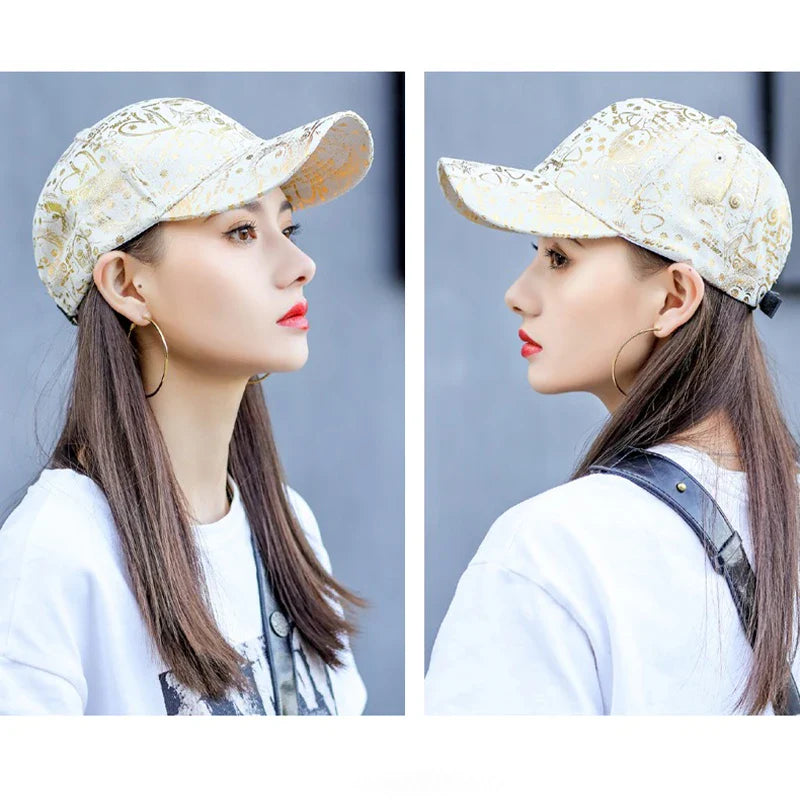 New Kpop Shiny Reflective Graffiti Letter Men Women Baseball Hats Cotton Comfortable Street Tie-dyed Fashion Sport Hip Hop Caps