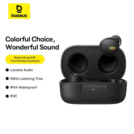 Baseus Bowie E18 True Wireless Earbuds Bluetooth 5.3 AI ENC Earphones 25H Long Playtime IPX4 Waterproof Mini bean earbud