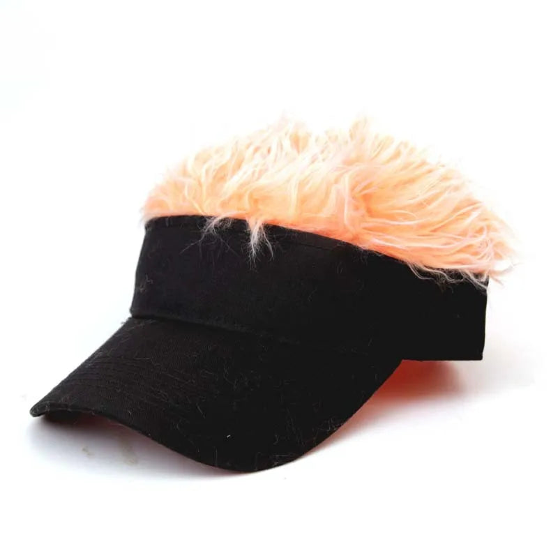 New Unisex Casual Camouflage Visor Hat Men Women Adjustable Sun Sunshade Hip Hop Baseball Cap With Spiked Hairs Wigs Casquatte