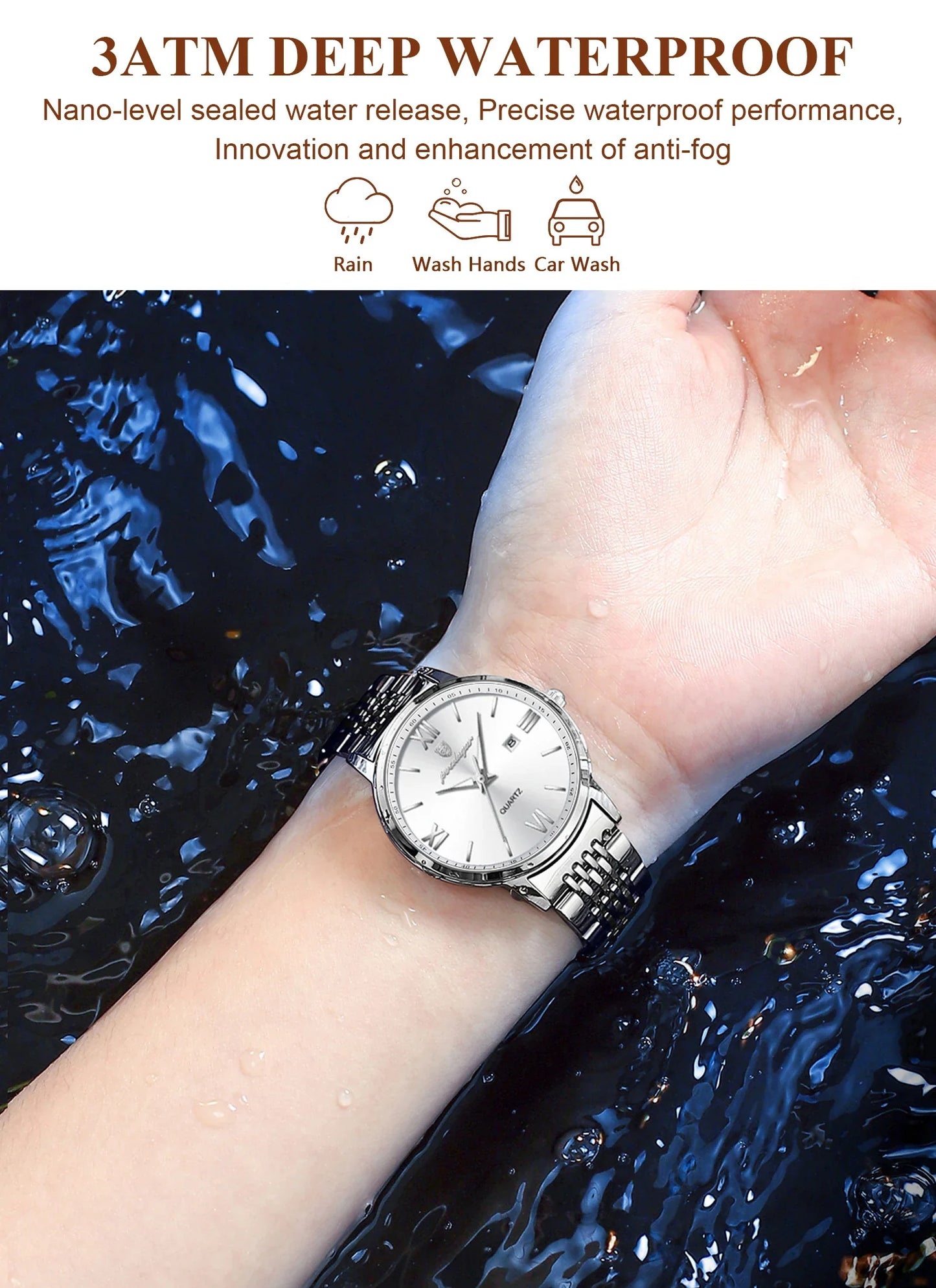 POEDAGAR Original Fashion Watch For Woman Waterproof Luminous Date Ladies Watch Stainless Steel Quartz Business Women's Watches