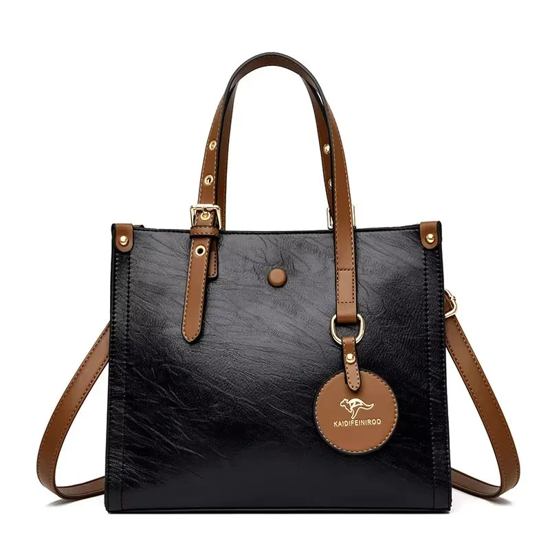 Brand Leather 3 Layers Alligator Crossbody Bag for Women Female Shoulder