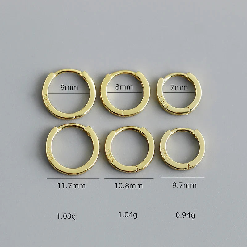 WANTME 925 Sterling Silver Simple Stripes Shiny Zircon Huggies Hoops Earrings for Women Fashion Unisex Punk Jewelry Ear Buckle