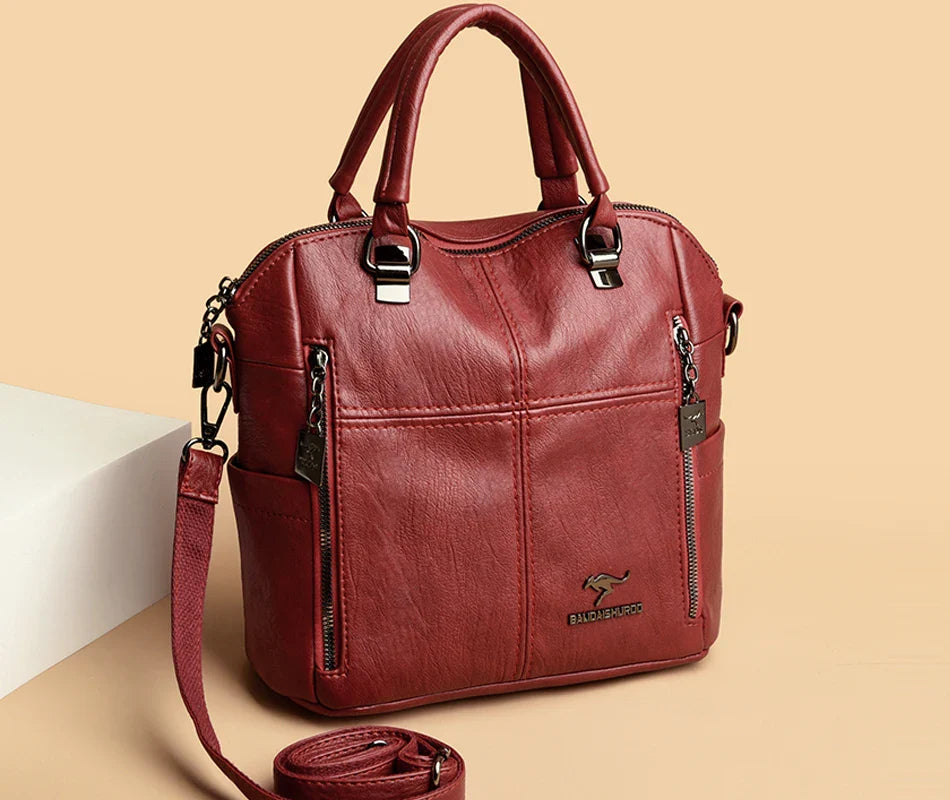 Hot Sale High Quality Leather Backpack Women Shoulder Bags Multifunction Travel Backpack School Bags for Girls Bagpack Mochila