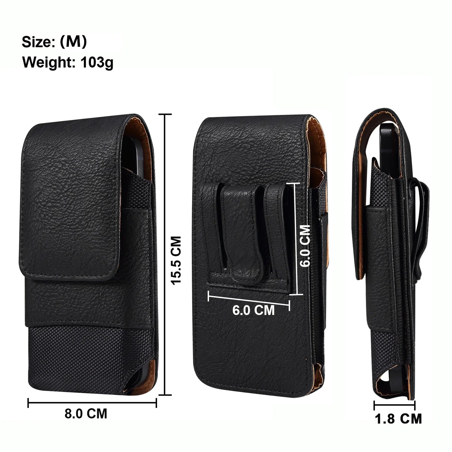 Universal Leather Men Waist Bag Mobile Phone Belt Clip Case For iPhone Samsung Galaxy Xiaomi Redmi Poco Oppo 7 Pro Holster Pouch