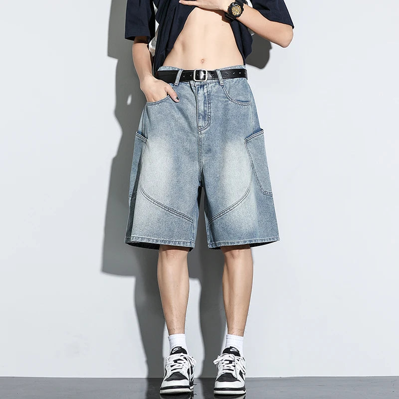Baggy Denim Shorts Fashion Casual Straight Harajuku Jeans