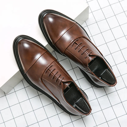 Men Genuine Leather Shoes Fashion Men Comfortable Daily Business Casual Formal Lace-up Men Dress Footwear Shoes Chaussure Homme