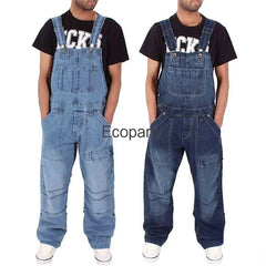 Jeans Plus Size Casual Overalls Suspenders Jumpsuit Man Loose Work Pants