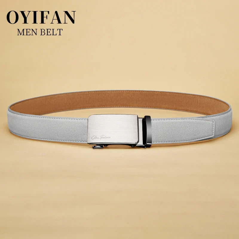 Men Belts Automatic Buckle Belt PU Leather High Quality For Men Leather Strap Casual For Jeans