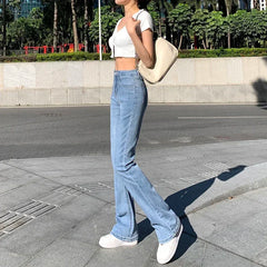 Women Flare Jeans High Waist Flt Skinny Jean Femee Pants