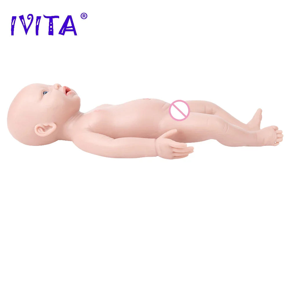 IVITA WG1554 14.96 inch 1.58kg 100% Full Body Silicone Reborn Baby Doll Soft Dolls Realistic Girl Baby DIY Blank Children Toys