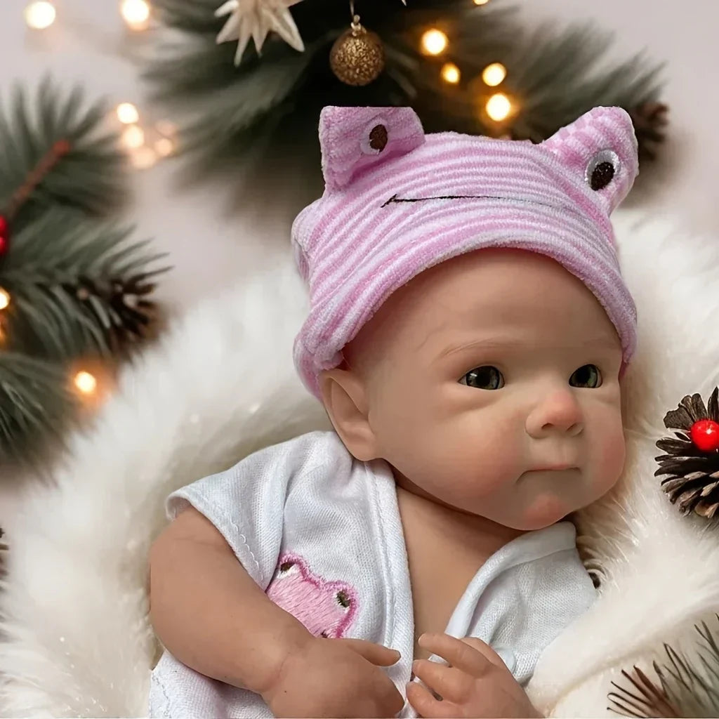 13Inch Bettie Silicone Reborn Doll With Open Mouth & 2 Sets Clothes Handmade Painted Skin Waterproof Reborn Girl Doll
