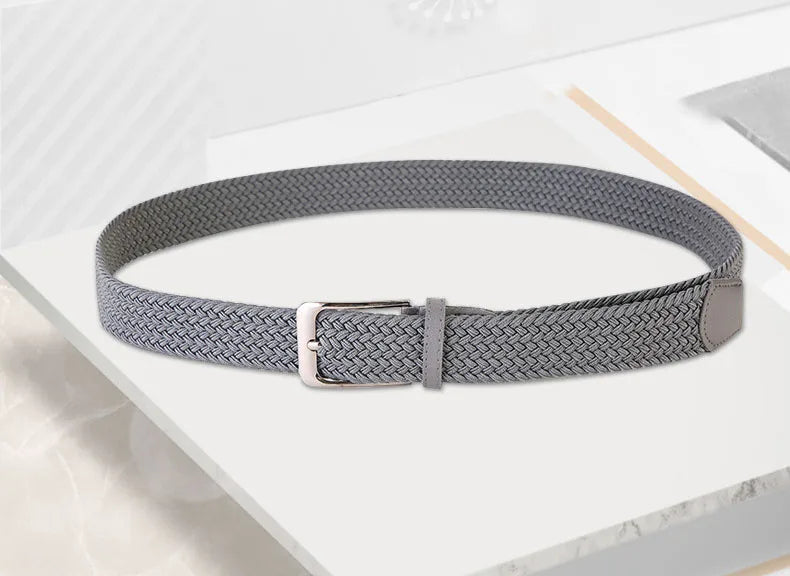 Stretch Canvas Pin Buckle Trouser Belts Plus Large Size 130 140 150cm Elastic Woven Belt Casual Women Men's Punched Waist Straps