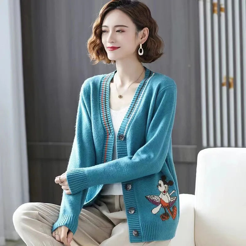 Cardigan Donald Cartoon Sweaters for Women Coat