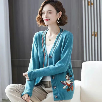 Cardigan Donald Cartoon Sweaters for Women Coat