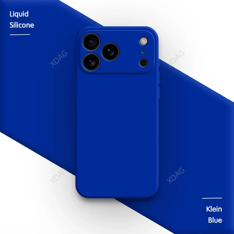 Liquid Silicone Original Phone Case for iPhone 17 Pro Max Air 17Pro 17Max 5G Straight Edge Lens Protection Soft Basic Back Cover
