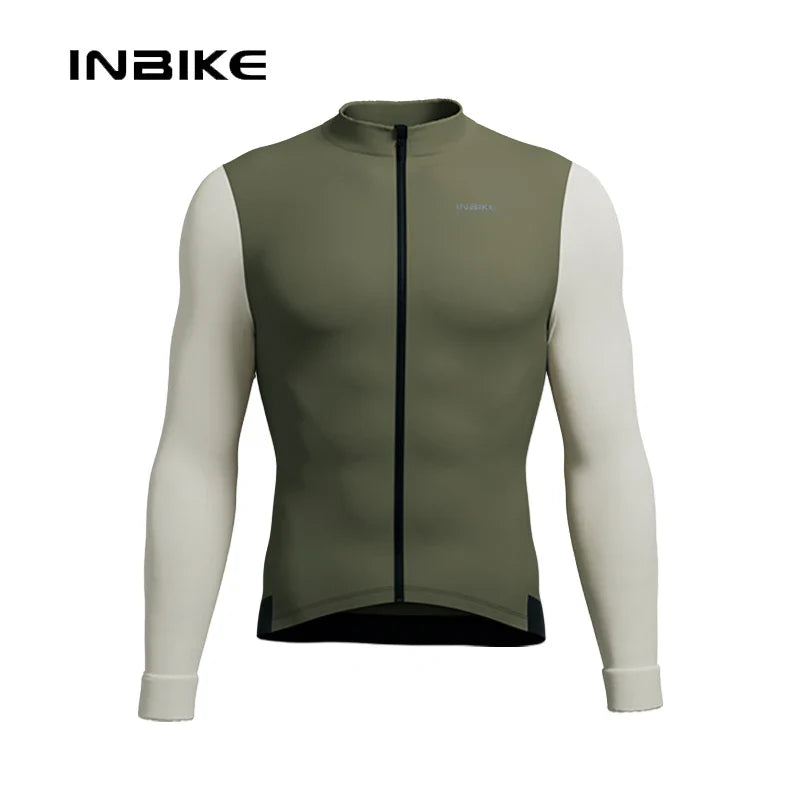INBIKE Fleece Men's Cycling Jersey  Winter Cycling Sets Warm Long-sleeved Suit Soad Bike Bicycle Jacket Overalls Riding Suit